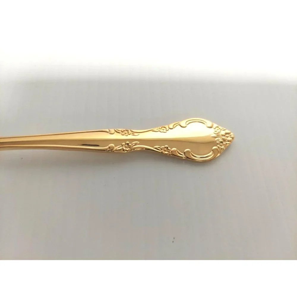 Lot‎ of 8 Estia Golden Cascade Plated Electroplate Korea Teaspoons